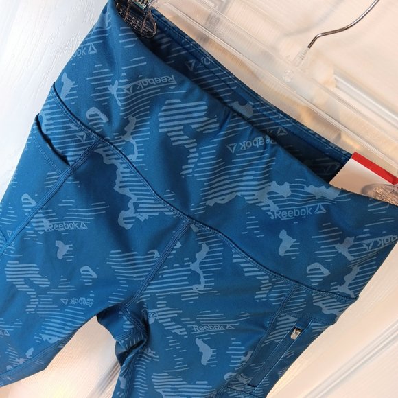 Reebok NWT Blue Athleisure Cropped Athletic Leggings Yoga Pants Women's Size S - Picture 10 of 14